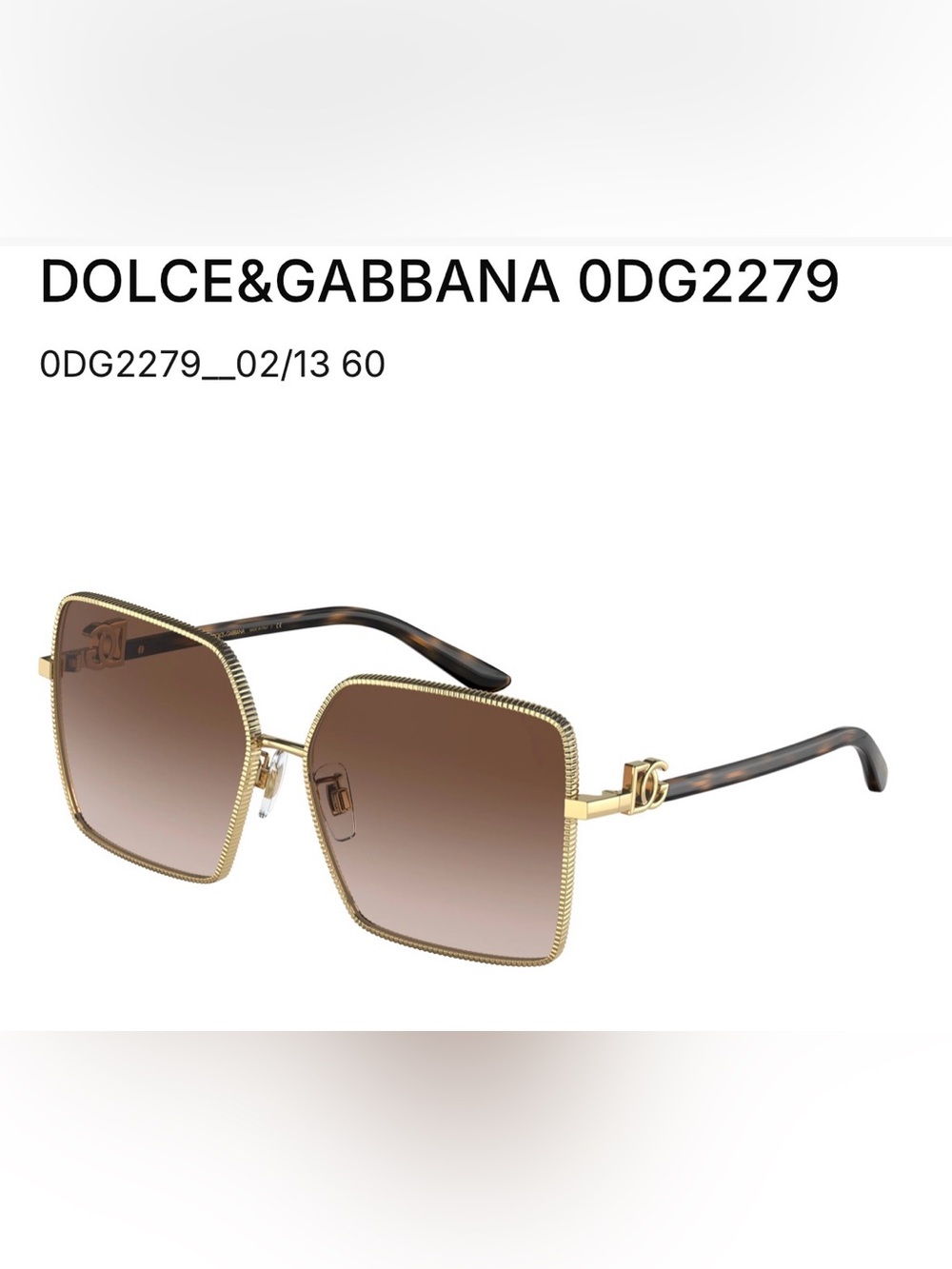 Dolce & Gabbana Gold Frame Sunglassea